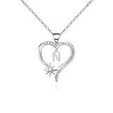 Nymerianoble Graduation Gifts for Her Initial Necklaces 2025 College Graduation Gifts for Her Letter N Heart Initial Necklaces Friendship Gift for Teen Girls Anniversary Birthday Fashion Accessories