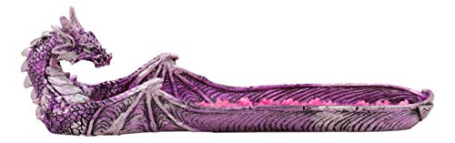 Ebros Gift Magenta Sunset Dragon Guarding Pink Quartz Crystal Quarry River Incense Burner Holder Figurine 10.5" Long Fantasy Mythical Dungeons And Dragons Home Decorative Accent Statue #TOP2