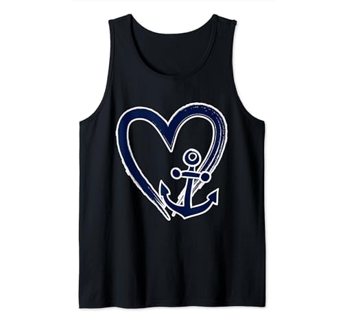 Preppy Nautical Anchor Sailors Boaters & Yachting Lovers Camiseta sin Mangas