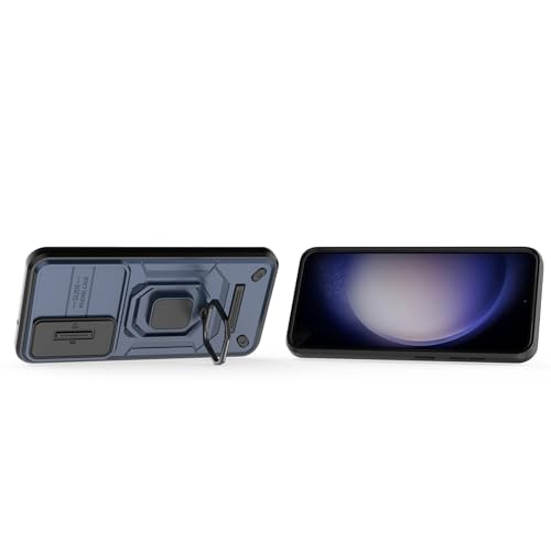 Image of CamShield Pro Case with Slide Camera Protection and 360 Protection Ring Stand Bumper Back Case Cover for Samsung Galaxy S23 5G (Blue)