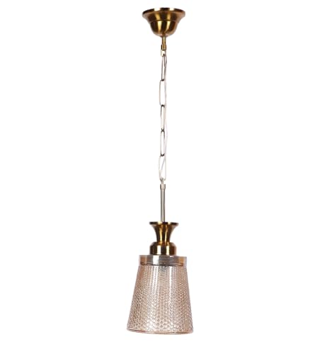 Image of ELIANTE NovaGlow Hanging Light with E27 Holder and Gold Glass Shade | | 3 Years Warranty | Free - LED LAMP
