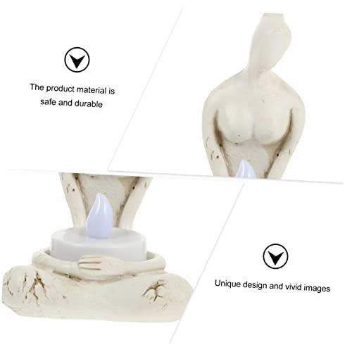 Garvalon 1 Set Prayer Candlestick Vintage Decor African Decor Yoga Decor Farmhouse Candle Holder Flameless Tealight Candles Votive Tea Lights Candlestick Decor Decorative Candleholder Resin #TOP7