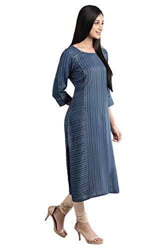 Image of Aurelia Women's Rayon Geometric Straight Kurta