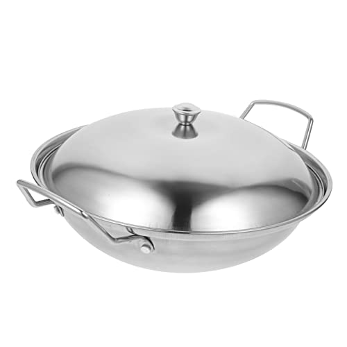 TOYZFRIENDY Olla de Acero Inoxidable Grueso con Doble Asa Olla para Cocina Práctica y Restaurante para Cocinar Pasta Mariscos y Sopas con Tapa y Alta Durabilidad para Uso Doméstico y Exterior