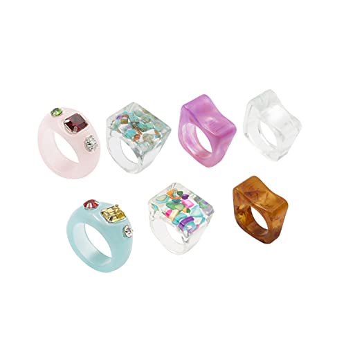 Bijoux dôme anneaux pour femmes : bague acrylique couleur bonbon pour look été
