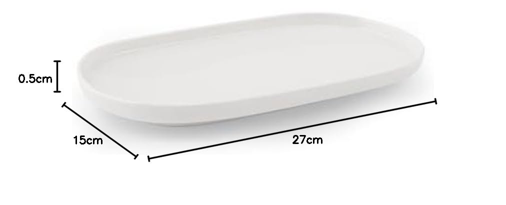 H&h zestaw 6 owalnych talerzy madryt z białej porcelany 27x15 cm