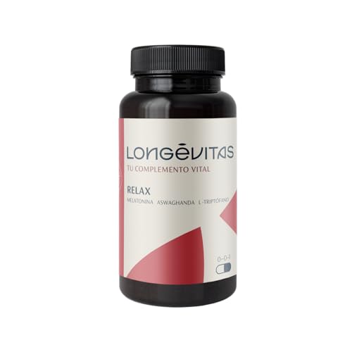 Ashwagandha con Magnesio + Melatonina Pura 1,9 mg Soporte para el Cortisol - Nootropicos Naturales para Promover Calma + Memoria y Concentración - 60 Cápsulas Veganas | LONGEVITAS