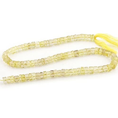 Rondelles Heishi en quartz citron facetté 6mm 13 pouces SB1013