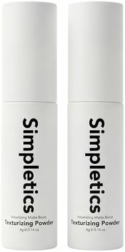 Simpletics Texturizing Powder - All Natural, 4 Ingredient Nourishing Formula with Rice Starch - Chemical Free - Gives Volumized, Texturized, Matte Finish to Men & Women (2 Pack)