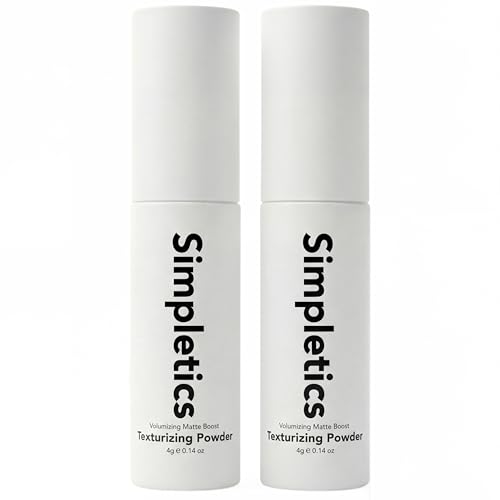 Simpletics Texturizing Powder - All Natural, 4 Ingredient Nourishing Formula with Rice Starch - Chemical Free - Gives Volumized, Texturized, Matte Finish to Men & Women (2 Pack)