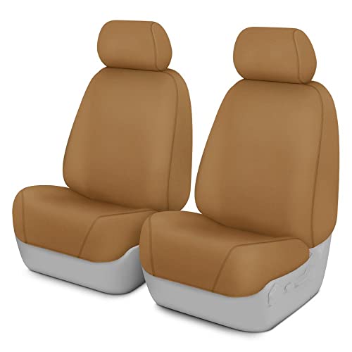 Covercraft - SS3245PCTN Custom-Fit Front Bucket SeatSaver Seat Covers - Polycotton Fabric, Tan
