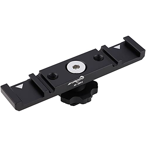 Dual Cold & Hot Shoe Mount Bracket with Thread Holes