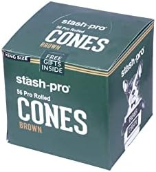 Stash-Pro 56 Pro-Rolled King Cones Brown with gift