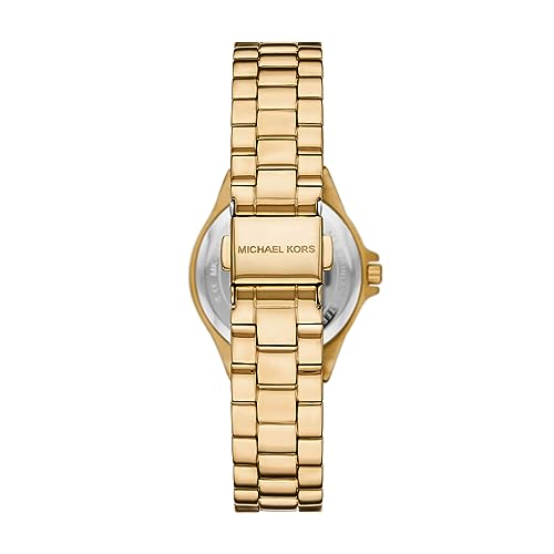Michael Kors Lennox Watch for Women, Gold Tone Quartz Three Hand Movement with Stainless Steel Strap