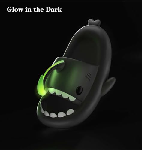 Jfxgjuv Luminous Shark Slippers Galaxy Shark Slides Spooky Shark Slides Glow in The Dark Angler Fish Slides Shark Cloud Slides Glow in The Dark Shark Slides2