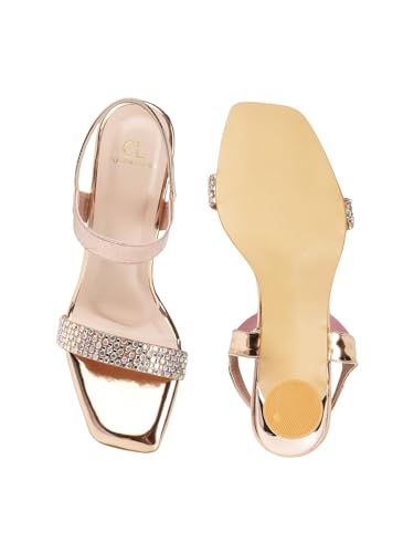 Image of Carlton London Women Stylish Fashion Embellished Sandals for Outdoor, Party, Wedding and Holidays with Stiletto Heels