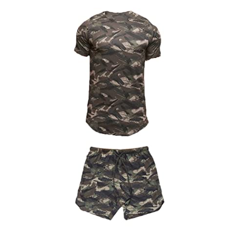 T-shirt camouflage couple manches courtes short ensemble deux pièces taille M