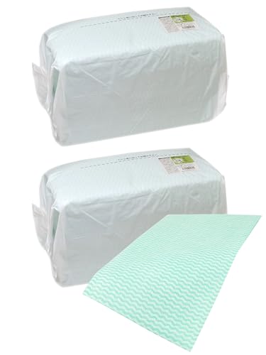 【Amazon.co.jp 限定】 ストリックスデザイン カウンタークロス 抗菌 グリーン 200枚 (100枚×2セット) 約31×60cm 使い捨て 不織布 ふきん テーブルダスター 業務用 大容量 丈夫 SA-174