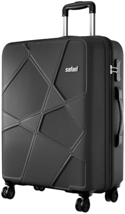 Safari Pentagon Pro 8 Wheels Checkin Trolley Bag, Hard Case Polypropylene 360º Wheeling Luggage for Men & Women, Travel Suitc