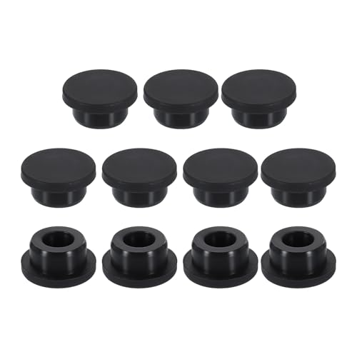 Image of uxcell 11Pcs Silicone Hole Plug, Waterproof Round Rubber Stoppers Bottle Seal Plugs Tube Pipe End Caps for 20mm /0.79 inch Hole for Bathtub Bottle, Black