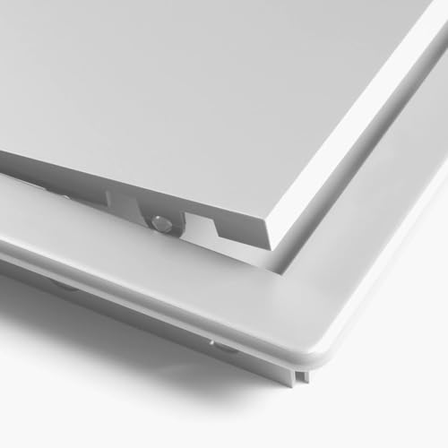 Awenta Kunststoff-Zugangsklappentür 150x250 mm – weiße Abdeckplatte für die Öffnungsklappe – Kastentürschloss – Türriegel – verdecktes Scharnier – abnehmbare Tür – lackierbare glatte Oberfläche