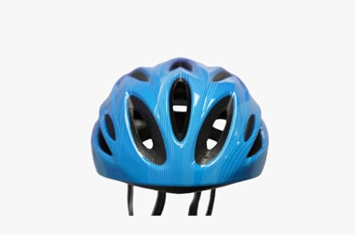 Image of JJ JONEX Professional Adjustable Cycling & Skating Helmet with Detachable Visor | Lightweight Mountain Bike Helmet with Padded Interior (SkyBlue /Purple) Large (MYC)