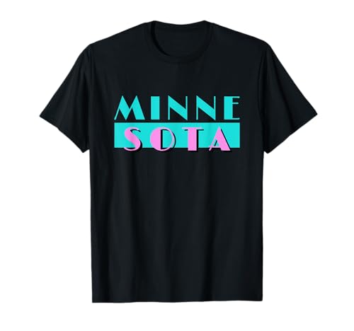 Retro Minnesota Neon Logo, Minnesotan MN State Pride Gift T-Shirt