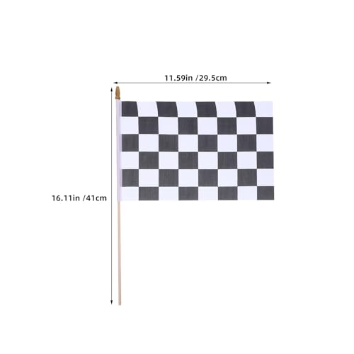 Drapeau de course noir et blanc 20x30 cm idéal pour soirée à thème - 3