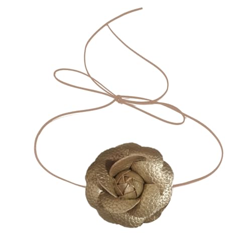 Vintage Liquid Metal Flower Collar Necklace Simple Choker Long Lace Necklace
