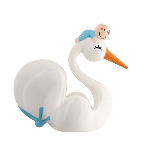 Alessi AMGI57 LAZ Bimboniera Bonbonniere - Porzellan, hellblau. Handdekoriert