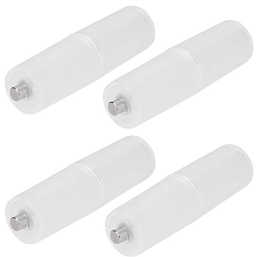 HOMEFUNTIME Battery Adapter Converter for AAA to AA Battery Transparent Cases Holder Shell with Metal Contacts on Bottom(Clear Color,Pack of 4)