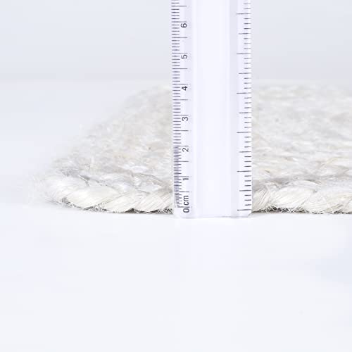 Hausattire Hand Woven Jute Braided Rug, 5'x8' – Off White, Reversible Boho Entry Area Rugs for Kitchen, Living Room I Farmhouse Indoor Outdoor Decorative Floor Rug, 60x96 Inches - Image 2