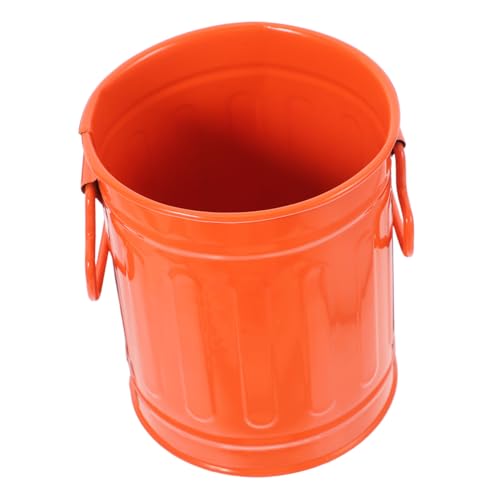 ULTECHNOVO Bote De Basura De Mesa Tazas De Lápiz Para Escritorio Pequeño Lata De Basura Cubo De Almacenamiento De Escritorio Taza De Lápiz Contenedor De Pluma Planchar Orange