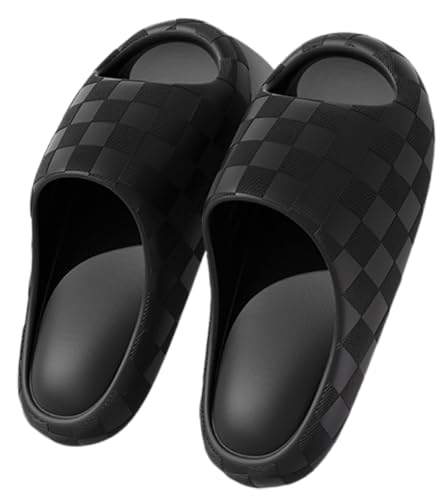 Slippers for Women Cute Anti-Slip EVA Beach Pool Shower Slippers Shoes Checkered Indoor Sandal Slides Cloud Sandals 2025