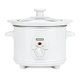 STATUS Austin Round Slow Cooker – 1.5 Litre, 120 W, White, Two Heat Settings, Removable Non‑Stick Ceramic Bowl (AUSTIN1PKB4)