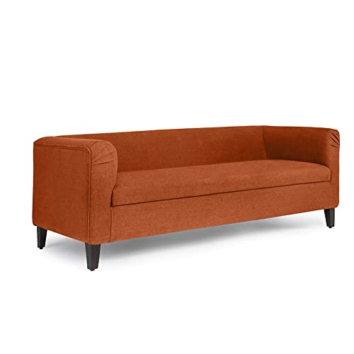 Image of Wakefit Sofa Set | 3 Year Warranty | Sofa 5 Seater, 5 Seater Sofa for Living Room, Wooden Sofa Set, Sofa Set 3+1+1 Seater - Miami(Tahoe : Terracotta)