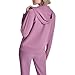 DKNY Womens Logo Drawstring Full Zip Fleece Hoodie, Dusty Orchid, X-Large