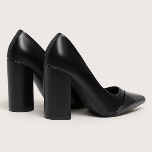 Heels for Women Pumps Closed Toe Chunky High Heel 4inch Pointy Toe Block Heels Business Office Shoes Comfortable Dress Shoes for Women3