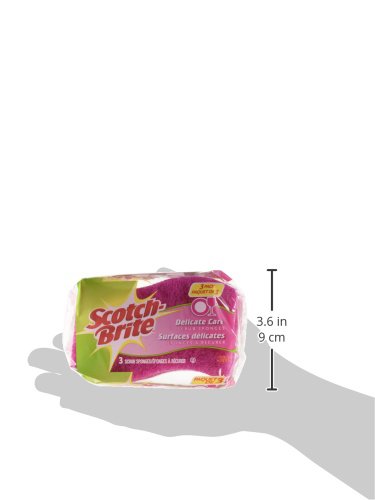 Scotch-Brite Pack of 3 Scouring Sponges, Delicate Care, Extra Soft