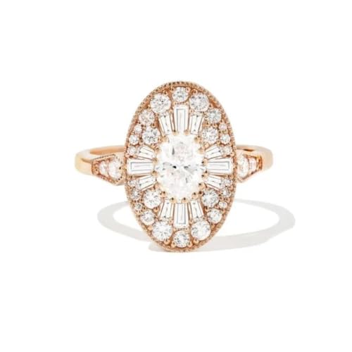 2 Ct Multi Cut Cluster Diamond Delicate Micropave Oval Shape Womens Engagement Rings 14K Gold Plated 925 Sterling Silver Handmade Customized Anniversary Ring Birthday Gift For Her4