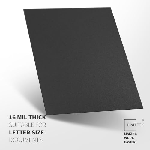Image of Binditek 16 Mil Sand-Textured Binding Covers, Letter Size, Black, 100 Pack