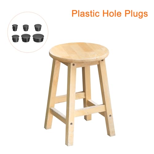 Image of uxcell Black Plastic Hole Plugs, 160pcs 6 Sizes, 0.2 inch /0.24 inch /0.31 inch /0.39 inch /0.51 inch /0.98 inch, Flush Type, Locking, Snap-in Design, Furniture Cabinet Insert End Caps