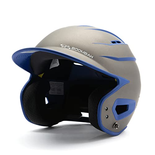 Boombah DEFCON Batting Helmet Sleek Profile Charcoal/Royal Blue - Size Junior 6 1/4" - 7"