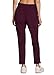 RBX Activewear Women's Ankle Pant, Quick Drying Lightweight Stretch Woven Straight Leg Pants with Pockets Ribbed Side Burgun