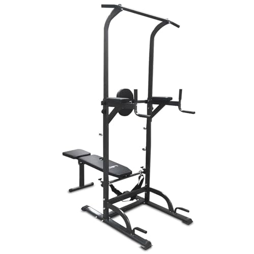 Talent Star Pull Up Bar Free Standing, Pull-up Rack with Dumbbell Bench, Height Adjustable Pull Up Dip Station for Home Gym, Dip Stands, Pull Up Bars Black