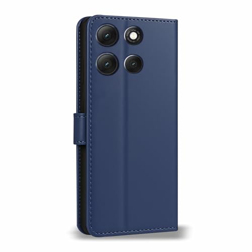 Image of AIBEX Shock Proof Flip Compatible for Motorola G86 Power 5G Flip Cover Leather Finish | Inside TPU with Card Pockets | Wallet Stand | Complete Protection Flip Case- Blue