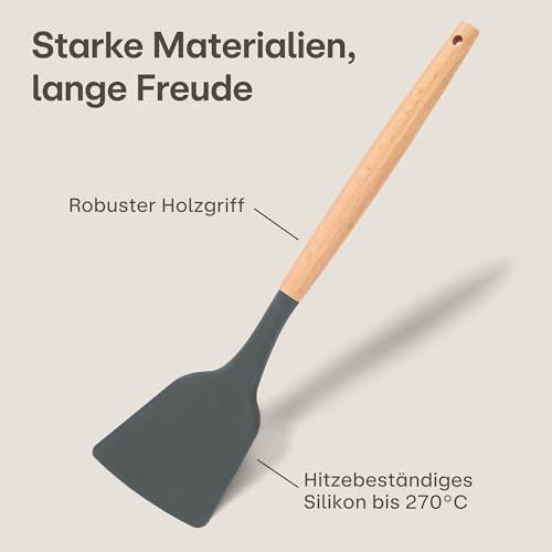 Foto von Praknu Küchenutensilien Silikon 8-teilig – Kochlöffel Set – Küchenhelfer