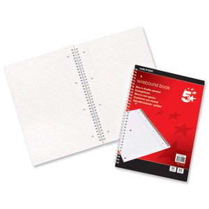 5 Star Notebook Wirebound 70gsm Ruled and Margin Perforated 100 Pages A4 [Pack 10] [per Pack: 10]