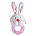 HABA Chomp Champ Bunny Teether - with Crinkle Ears and Plastic Teething Ring for Babies from Birth and Up