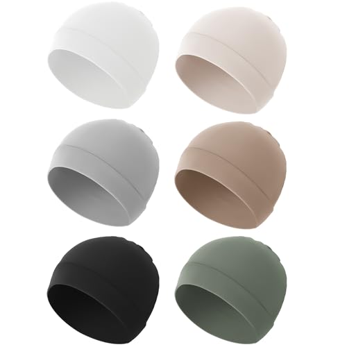 Image of Konssy 6-Pack Baby Beanie Hats for Newborns, Soft Infant Caps for Boys & Girls, 0-6 Months